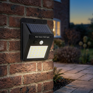 Lámpara de Pared LED Solar Integrada para Jardín, 20 100 LED, Sensor de Movimiento Inalámbrico, Seguridad, Recargable, Lámpara Inteligente LAMP-SOLARWALL - Product Image 1