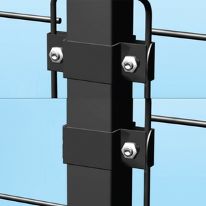 Plaque de collier en acier anthracite pour poteaux tubulaires carrés intermédiaires de 50x50 mm, structures en acier - Product Image 1