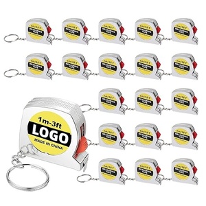Cinta métrica retráctil de bolsillo de 3 pies (1 m) con llavero, doble cara, métrica y en pulgadas, para ferreterías y suministros de bricolaje en EE. UU. - Product Image 1