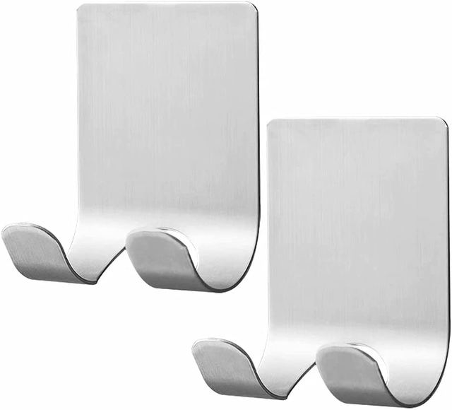 Modern Stainless Steel Waterproof Heavy Duty Self Adhesive Hooks Wall Mounted Hanging Robe Phone Plug Holder