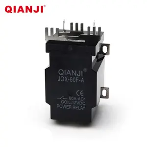 QIANJI 60a 220v dc relais 5 broches 12v mini puissance transparent mince clignotant démarreur électromagnétique puissance finder interrupteur verrouillage automatique