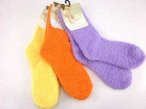 HeHe Kaus Kaki Sandal Lembut Super Hangat Wanita Kaus Kaki Crew Microfiber Berbulu Halus Kasual Rumah Tidur Kaus Kaki Nyaman Kabur - Product Image 4