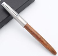 JINHAO 51A stylo plume en bois, vintage bureau d'affaires étudiant école pratique écriture lisse calligraphie stylo à encre capuchon en acier