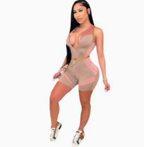 Mono de verano estampado sin mangas con cuello en V para mujer, estilo europeo americano, informal, de <span class=keywords><strong>fitness</strong></span>, a la moda, hasta la rodilla, para fiestas - Product Image 5