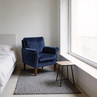 Fauteuils d'appoint durables de style Mid-Century avec dossier solide et revêtement en tissu, pour salon, chambre à coucher, coin lecture, meubles de maison