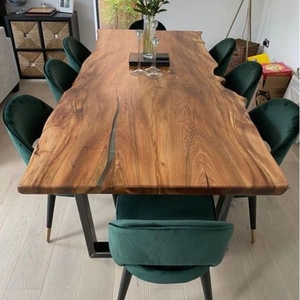 <span class=keywords><strong>Madera</strong></span> maciza de nogal sudamericano de lujo, moderna, económica y de moda, con borde natural, para restaurante, comedor. - Product Image 6