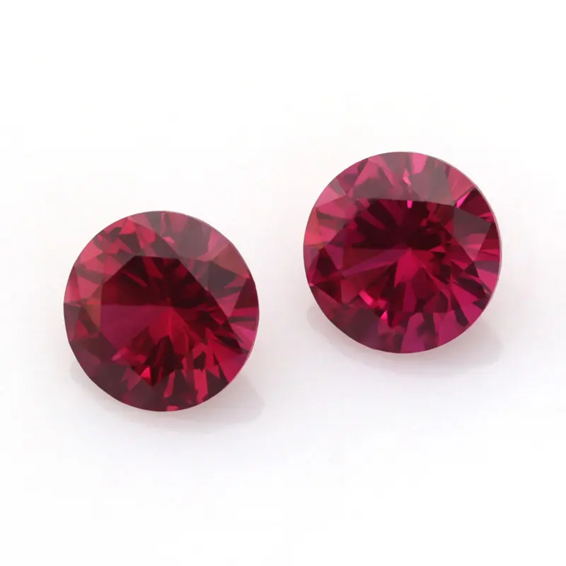 Wholesale Loose ruby 5# 0.9~1.5mm Machine Cut Synthetic shape Round Ruby Corundum gemstone