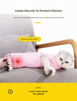 Combinaison de récupération pour chat en coton de couleur unie, respirante, anti-léchage, pour stérilisation, toutes saisons, tailles S/M/L/XL, élégante pour chatons