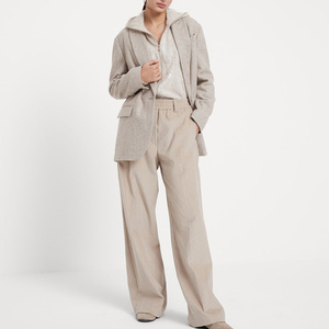 <span class=keywords><strong>Cardigan</strong></span> Invernale Casual da <span class=keywords><strong>Donna</strong></span> <span class=keywords><strong>con</strong></span> Cappuccio e Zip Frontale in Lana Vergine e Cashmere, Motivo Argyle, Anti-Pilling - Product Image 3