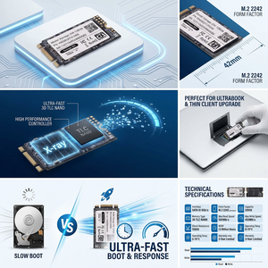 SSD M.2 2242 Berkinerja Tinggi dengan Chipset SATA TLC NAND, Peningkatan Boot Cepat untuk Ultrabook dan Thin Client - Product Image 2