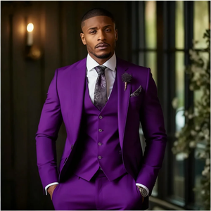 Costume <span class=keywords><strong>de</strong></span> smoking élégant 3 pièces pour <span class=keywords><strong>homme</strong></span>, couleur orange brûlé, avec <span class=keywords><strong>veste</strong></span> à revers crantés, gilet et pantalon, idéal pour mariage et garçons d'honneur - Product Image 4
