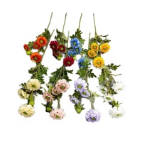 Bunga Scabiosa Buatan Realistis Berbahan Sutra Gaya Eropa untuk Pernikahan Natal Hari Ibu Thanksgiving Wisuda Dekorasi Rumah