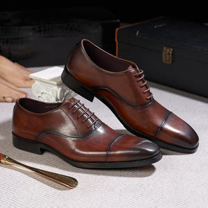 Chaussures habillées classiques britanniques pour hommes en cuir véritable, style 2026, bout fermé, à enfiler, imperméables, pour le bureau, les fêtes - Product Image 2