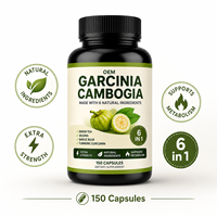6+1 Capsules de Garcinia Cambogia – Formule Naturelle à Base de Plantes pour Adultes, Sans Gluten, Favorise la Digestion et le Métabolisme Corporel – 150 Comprimés pour la Perte de Poids Quotidienne