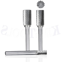 Fraise rotative électrique en carbure de tungstène cylindrique poli à une/double tranchant, qualité supérieure, OEM