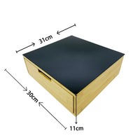 Support pour capsules de café en bambou, tiroir de rangement pour capsules, organisateur de sachets de thé avec panneau en verre noir pour la cuisine et le bureau