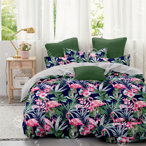 Offre Spéciale – Parure de Lit 4 Pièces en Polyester Imprimé Dispersé Motif Plantes Tropicales – <span class=keywords><strong>2</strong></span> Draps et <span class=keywords><strong>2</strong></span> Taies d'Oreiller – Venezuela - Product Image 2