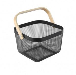 Panier en métal à mailles fines avec poignée, panier de rangement, panier à fruits et légumes - Product Image 1