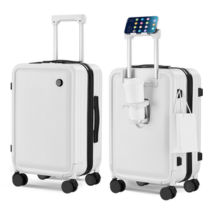 Tas Koper Perjalanan PC Carry-On dengan Cetak Kustom, Dilengkapi Tempat Cangkir dan Ponsel, Tahan Lama, Ringan, dan Beroda - Product Image 1