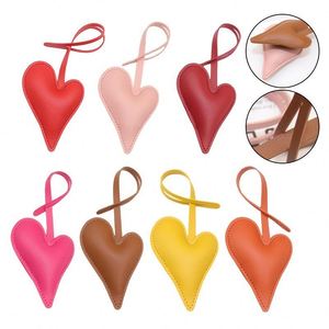 Cute Irregular Heart-shaped <b>Bag</b> <b>Charms</b> Colorful PU Leather Puffy Pendant Keychain <b>Bag</b> Backpack Wallet Car Accessory Welcome Gift - Product Image 1
