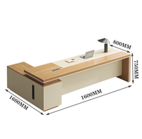 Ensemble de bureau et chaise en bois de style exécutif, design minimaliste moderne pour bureau à domicile et appartement, bureau de PDG