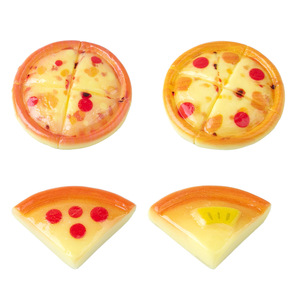 Modèle en résine de <span class=keywords><strong>pizza</strong></span> simulée au jambon et au durian, jouet alimentaire miniature, décor de maison de poupée, accessoires de bricolage, pendentifs - Product Image 1