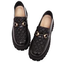 Mocassins décontractés pour femmes Ann'S à plateforme matelassée 5 cm, légers, synthétiques, noirs, à enfiler, anti-frottement, avec soutien de la voûte plantaire