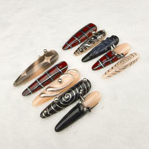 Nail art all'ingrosso-elementi circolari a forma di mandorla extra-lunga a forma di mandorla indossabile - Product Image 1