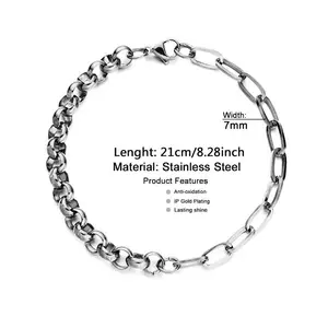 Factory Custom Circle Paperclipn Chain Bracelet Everyday Silver Chain Bracelet