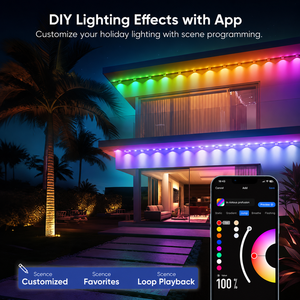 Luces Permanentes para Exteriores DC36V de 30m con 72 Lámparas RGBCW, Resistentes al Agua IP67, para Decoración de Navidad y Halloween - Product Image 3