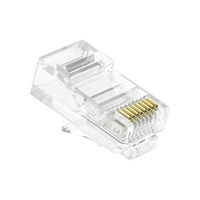 Conector RJ45 de 100 Uds., 8P8C CAT5 CAT6, enchufe de paso, Cable de red extremo de chapado en oro, conector Modular, extremos de crimpado UTP