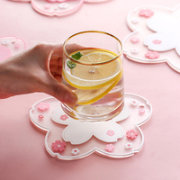 Sous-verre en PVC durable et moderne, antidérapant et imperméable, motif Sakura, pour tasses à café, bols à thé et comme set de table domestique