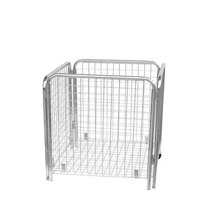Top quality chrome wire mesh basket with wheels
