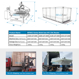 Wfmc3 MDF và ván ép CNC máy cắt cho nhiều lớp Bảng cắt CNC Router và lưỡi cưa - Product Image 6