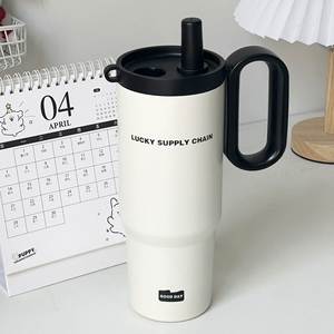 Vaso Térmico de Viaje de Acero Inoxidable con Asa de Macaron, 720ml (24oz), con Tapa y Popote Antideslizante, Colores Pastel, OEM ODM - Product Image 6