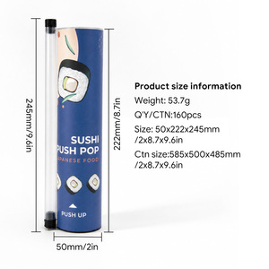 Nuevo Envase Ecológico Personalizado para Llevar, Tubo Push Pop para <span class=keywords><strong>Sushi</strong></span>, Contenedor Ecológico para <span class=keywords><strong>Sushi</strong></span> Push Pop - Product Image 3