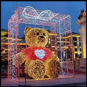 Grande décoration lumineuse LED en forme d'ours pour la Saint-Valentin, Noël et le Nouvel An - Product Image 6
