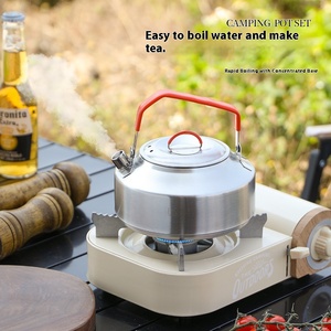 Thiết kế mới 4PC hiện đại thân thiện với môi thép không gỉ cắm trại <span class=keywords><strong>Cookware</strong></span> <span class=keywords><strong>Set</strong></span> gấp xử lý khí cảm ứng sẵn sàng cho dã ngoại ngoài trời - Product Image 4