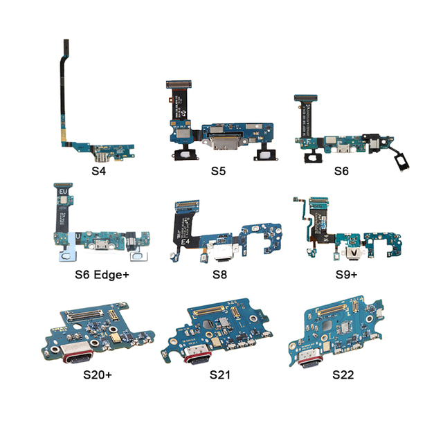 Original Repair Parts for Samsung Galaxy S4 S5 S6 Edge S7 S8 S9 S10 S10 Plus Charging Charger Connector Port Flex Replacement
