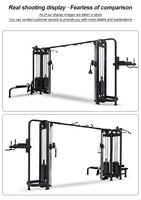 Appareil de musculation commercial 6 stations, 5 blocs de poids de 90 kg, 580 kg, cadre en fer robuste, elliptique plat, unisexe, fonctionnel pour 6 personnes