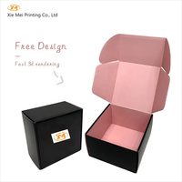 Cajas de envío rosas con logotipo personalizado para pequeñas empresas, cajas de cartón corrugado para correo pequeñas para embalaje, cajas de regalo
