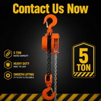 WIN TOP STAR 5000KG Alat Angkat Rantai Manual Efisien, Blok Rantai Tangan 5 Ton, Operasi Lancar, Bersertifikasi CE IP66, Warna Oranye