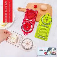 Coupe-œufs 2 en 1 avec fil en acier inoxydable pour la cuisine