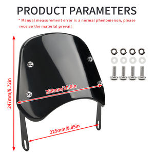חם מוכר אופנוע השמשה הקדמית רטרוד מסך רוח אוניברסלי 5-7 "אור הראש משונן & לוח רוח - Product Image 2