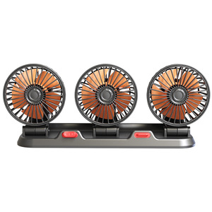 Novo Ventilador de Carro USB de Três Cabeças, Ventilador Potente com Logotipo Personalizado para Caminhões e Vans de 24V/<span class=keywords><strong>12V</strong></span> - Product Image 1