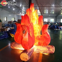 Livraison gratuite 3m-10ft haut gonflable feu de camp feu de camp modèle feu flamme ballon avec éclairage pour la décoration de la publicité extérieure
