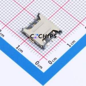 SIM3023C-6P611-H135 SIM Card Connector SMD Connector Plug-In Type Nano SIM Card Card Holder 1.35mm - Product Image 1