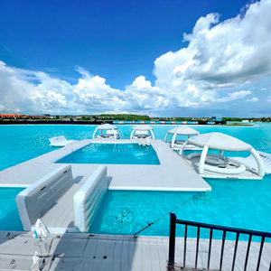 Parc aquatique gonflable Équipement de jeu aquatique Plate-forme aquatique Île Piscine Toboggan Dock flottant pour radeau Ponton <span class=keywords><strong>Bateau</strong></span> - Product Image 1