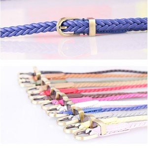 <strong>Women's</strong> Braided Woven Skinny PU Leather <strong>Belt</strong> Thin Waist <strong>Belt</strong> with Gold Buckle <strong>Belts</strong> <strong>for</strong> <strong>Women</strong> Versatile <strong>for</strong> Jeans Pants Dress - Product Image 2