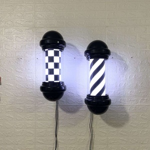 Luz LED para Salón de Belleza, Poste de Barbería Negro y Rojo, Luz Giratoria Impermeable para Salón de Peluquería, Letrero Luminoso para Tienda, Luz de Pared Exterior - Product Image 3